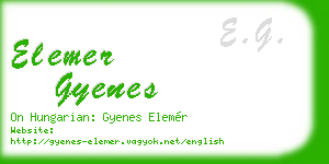 elemer gyenes business card